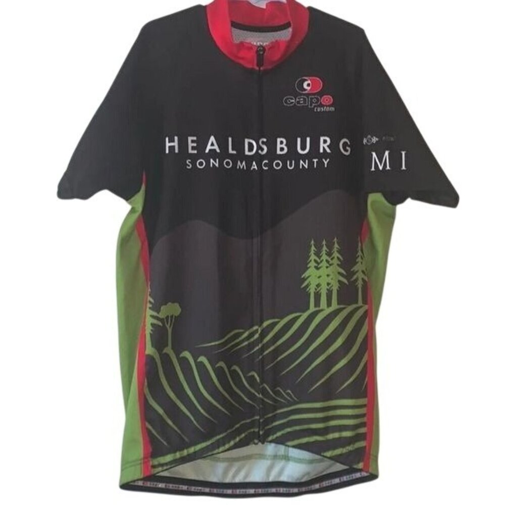 Capo Custom Cycling Jersey Healdsburg Sonoma County S Made In Italy 100% Polyest